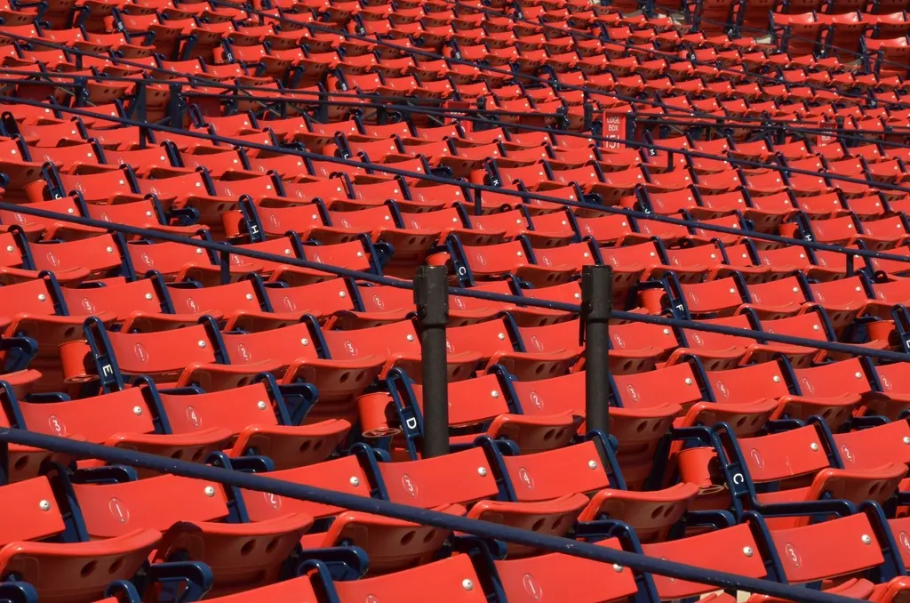 Empty stadium seats awaiting a game