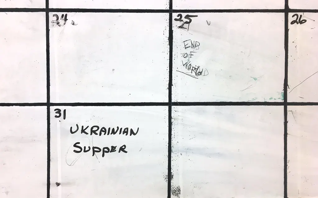 Calendar with a personal plan marked in advance